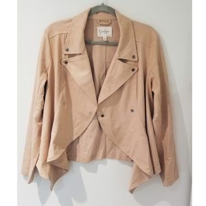 Jessica Simpson Blush Nude Suede-like Flyaway Jacket
